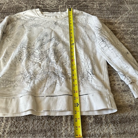 Lululemon Perfectly Oversized Crew Thread Dye White Black Cotton Terry 2 - Picture 7 of 8